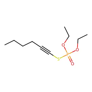 Phosphorothioic acid, O,O-diethyl S-1-hexynyl ester structure