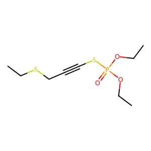 Phosphorothioic acid, O,O-diethyl S-(3-(ethylthio)-1-propynyl) ester structure