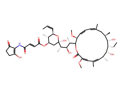 [(2R,4R,5S,6R)-2-[(2S,3R,4S)-4-[(3S,9R,10S,11S,12R,13R)-11-ethyl-10,12-dihydroxy-3,17-dimethoxy-7,9,13,15-tetramethyl-18-oxo-1-oxacyclooctadeca-4,6,14,16-tetraen-2-yl]-3-hydroxypentan-2-yl]-2-hydroxy-5-methyl-6-prop-1-enyloxan-4-yl] 4-[(2-hydroxy-5-oxocyclopenten-1-yl)amino]-4-oxobut-2-enoate structure