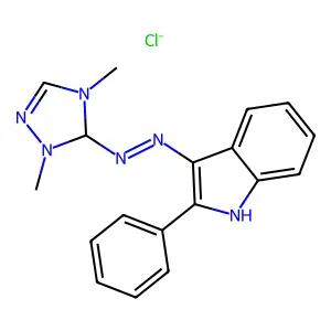 1H-1,2,4-Triazolium, 1,4-dimethyl-5-((2-phenyl-1H-indol-3-yl)azo)-, chloride structure