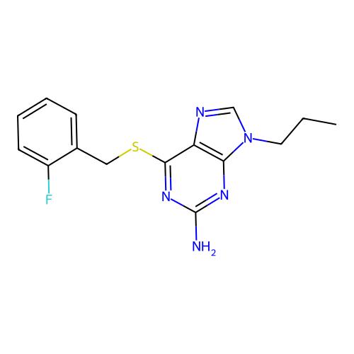 6-[(2-Fluorophenyl)methylsulfanyl]-9-propylpurin-2-amine structure