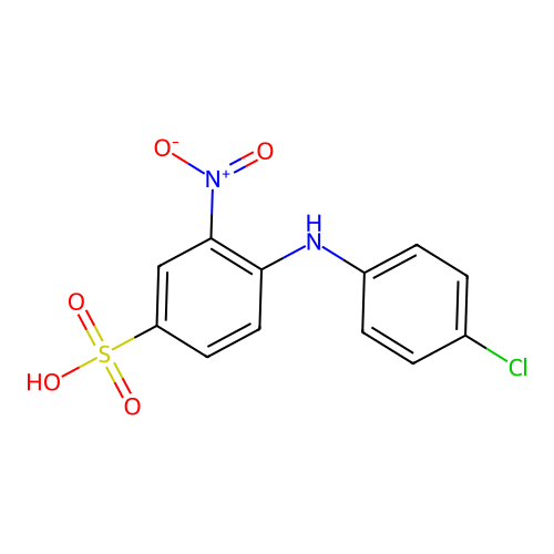 4-((4-Chlorophenyl)amino)-3-nitrobenzenesulphonic acid structure