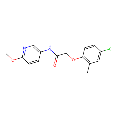 2-(4-chloro-2-methylphenoxy)-N-(6-methoxy-3-pyridinyl)acetamide structure