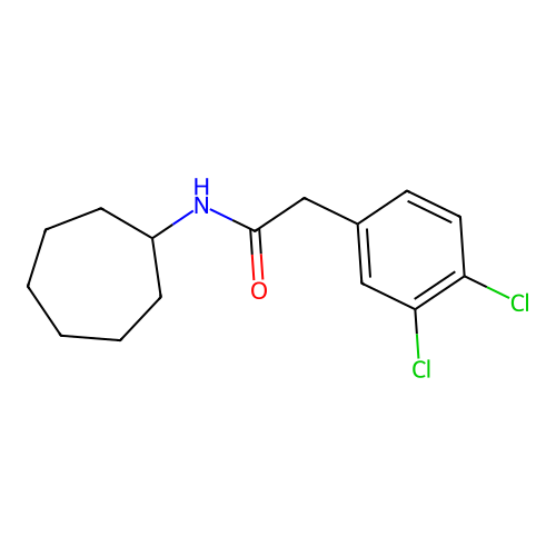 N-cycloheptyl-2-(3,4-dichlorophenyl)acetamide structure