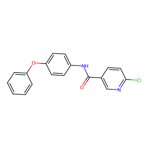 6-chloro-N-(4-phenoxyphenyl)pyridine-3-carboxamide structure