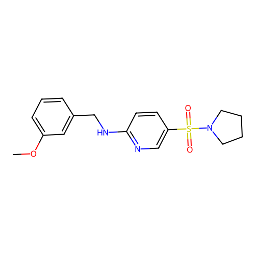 N-[(3-methoxyphenyl)methyl]-5-pyrrolidin-1-ylsulfonylpyridin-2-amine structure