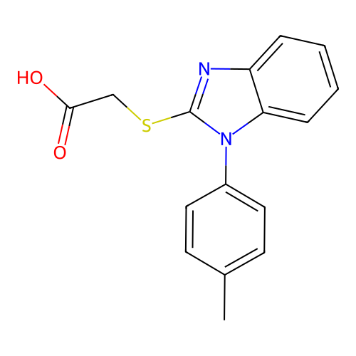 2-[1-(4-Methylphenyl)benzimidazol-2-ylthio]acetic acid structure