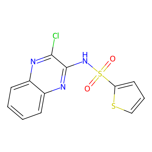 N-(3-chloroquinoxalin-2-yl)thiophene-2-sulfonamide structure