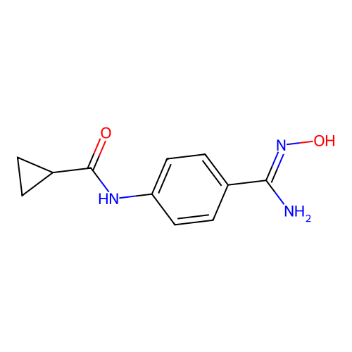 N-[4-(N'-hydroxycarbamimidoyl)phenyl]cyclopropanecarboxamide structure