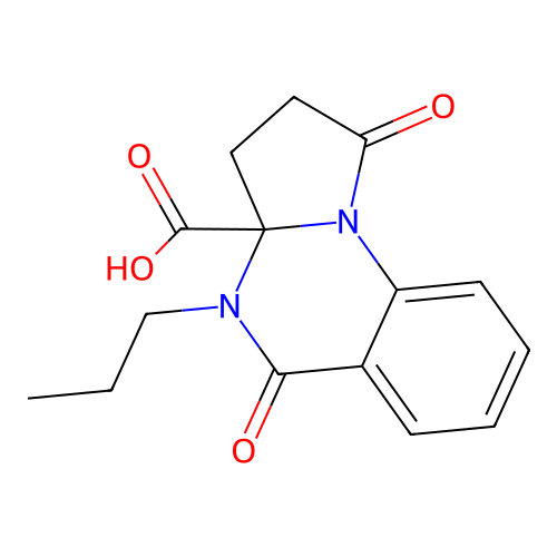 1,5-dioxo-4-propyl-1H,2H,3H,3aH,4H,5H-pyrrolo[1,2-a]quinazoline-3a-carboxylic acid structure