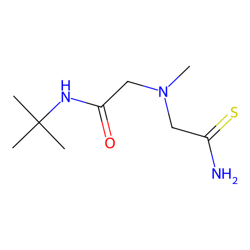N-tert-butyl-2-[(carbamothioylmethyl)(methyl)amino]acetamide structure