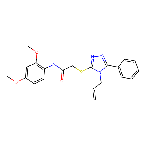 N-(2,4-dimethoxyphenyl)-2-{[5-phenyl-4-(prop-2-en-1-yl)-4H-1,2,4-triazol-3-yl]sulfanyl}acetamide structure