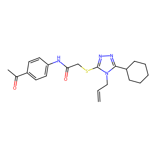 N-(4-acetylphenyl)-2-[(5-cyclohexyl-4-prop-2-enyl-1,2,4-triazol-3-yl)sulfanyl]acetamide structure