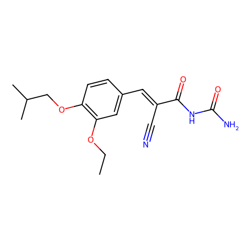 (2-Cyano-2-{[3-ethoxy-4-(2-methylpropoxy)phenyl]methylidene}acetyl)urea structure