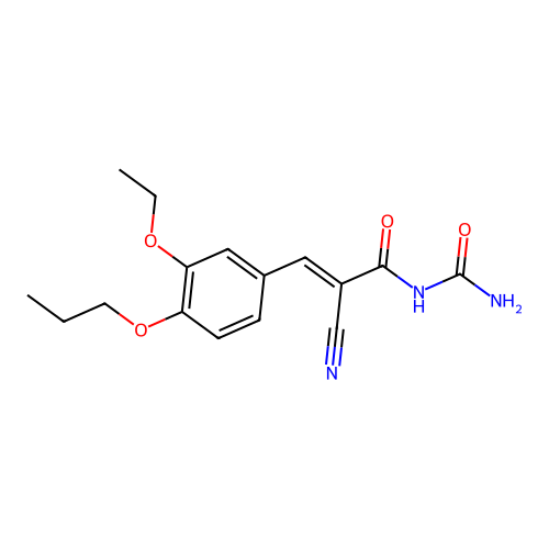 {2-Cyano-2-[(3-ethoxy-4-propoxyphenyl)methylidene]acetyl}urea structure