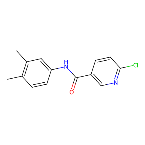 6-chloro-N-(3,4-dimethylphenyl)pyridine-3-carboxamide structure