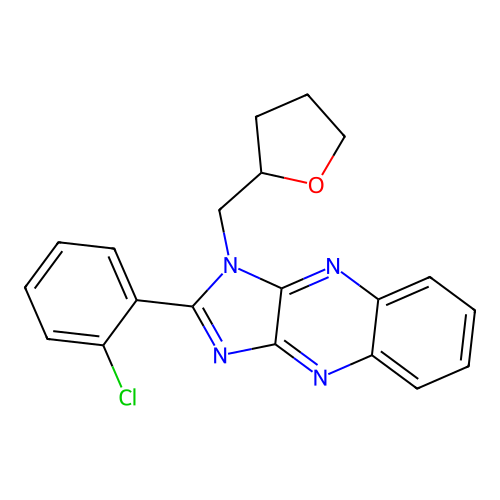 2-(2-chlorophenyl)-1-(tetrahydrofuran-2-ylmethyl)-1H-imidazo[4,5-b]quinoxaline structure