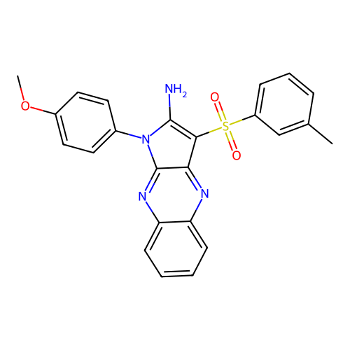 1-(4-methoxyphenyl)-3-(3-methylphenyl)sulfonylpyrrolo[3,2-b]quinoxalin-2-amine structure