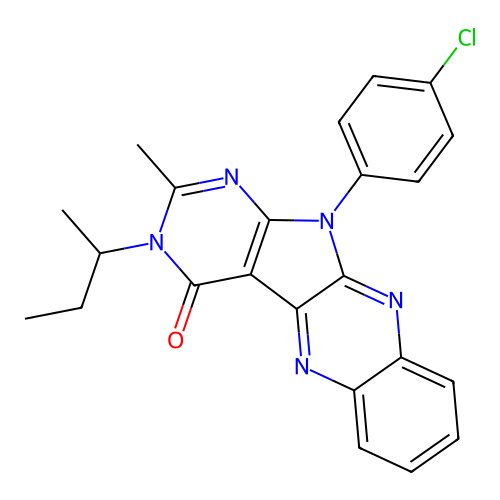 3-(butan-2-yl)-11-(4-chlorophenyl)-2-methyl-3,11-dihydro-4H-pyrimido[5',4':4,5]pyrrolo[2,3-b]quinoxalin-4-one structure