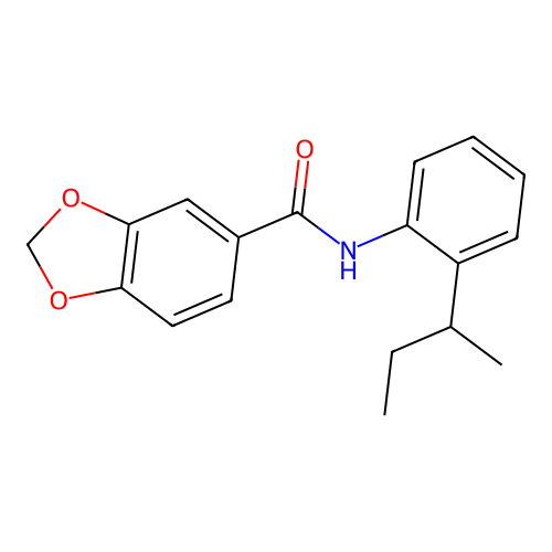 N-(2-butan-2-ylphenyl)-1,3-benzodioxole-5-carboxamide structure