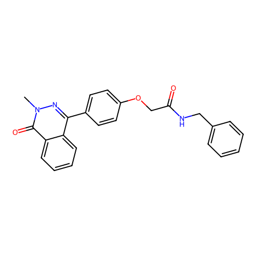 N-benzyl-2-(4-(3-methyl-4-oxo-3,4-dihydrophthalazin-1-yl)phenoxy)acetamide structure