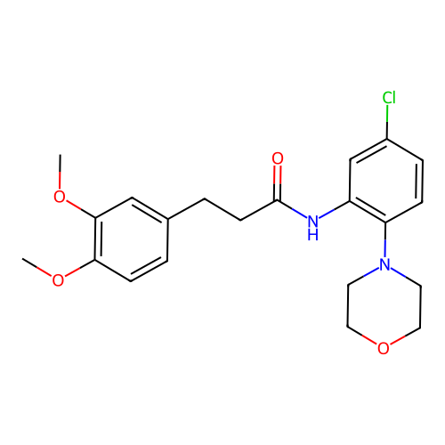 N-(5-chloro-2-morpholin-4-ylphenyl)-3-(3,4-dimethoxyphenyl)propanamide structure