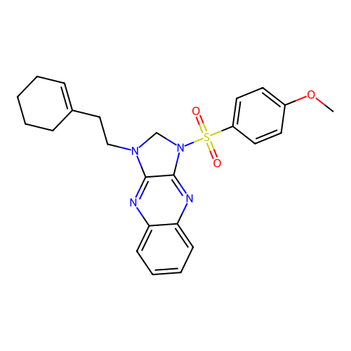 1-[2-(cyclohexen-1-yl)ethyl]-3-(4-methoxyphenyl)sulfonyl-2H-imidazo[4,5-b]quinoxaline structure