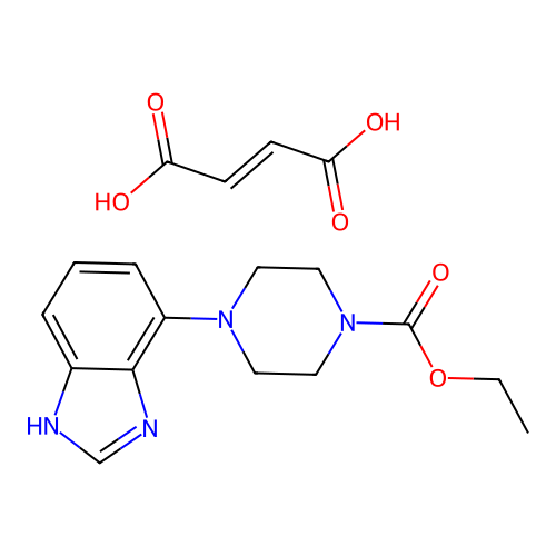 but-2-enedioic acid;ethyl 4-(1H-benzimidazol-4-yl)piperazine-1-carboxylate structure