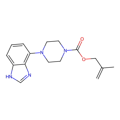 1-Piperazinecarboxylic acid, 4-(1H-benzimidazol-4-yl)-, 2-methyl-2-propenyl ester structure