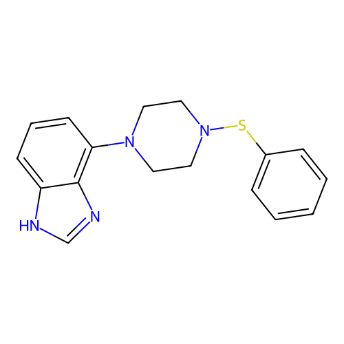 Piperazine, 1-(1H-benzimidazol-4-yl)-4-(phenylthio)- structure
