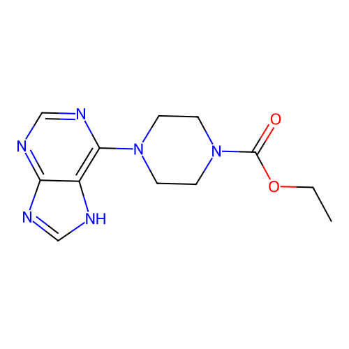 1-Piperazinecarboxylic acid, 4-(1H-purin-6-yl)-, ethyl ester structure