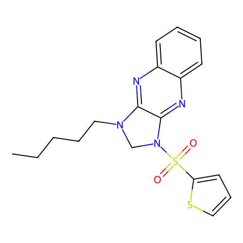 1-pentyl-3-(thiophen-2-ylsulfonyl)-2,3-dihydro-1H-imidazo[4,5-b]quinoxaline structure