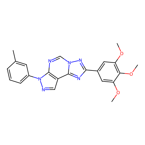 7-(3-methylphenyl)-2-(3,4,5-trimethoxyphenyl)-7H-pyrazolo[4,3-e][1,2,4]triazolo[1,5-c]pyrimidine structure