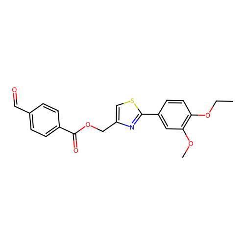 [2-(4-Ethoxy-3-methoxyphenyl)-1,3-thiazol-4-yl]methyl 4-formylbenzoate structure