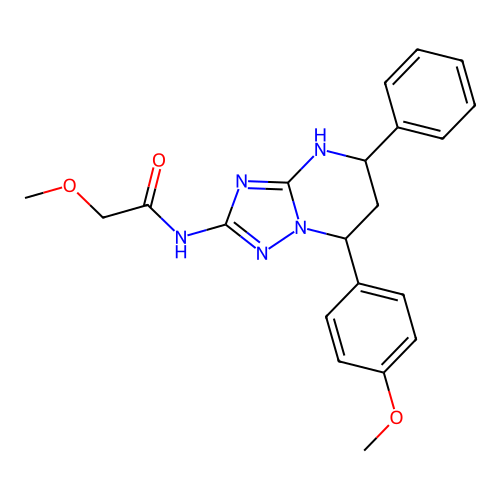 2-methoxy-N-[7-(4-methoxyphenyl)-5-phenyl-4,5,6,7-tetrahydro[1,2,4]triazolo[1,5-a]pyrimidin-2-yl]acetamide structure