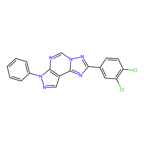 2-(3,4-dichlorophenyl)-7-phenyl-7H-pyrazolo[4,3-e][1,2,4]triazolo[1,5-c]pyrimidine structure