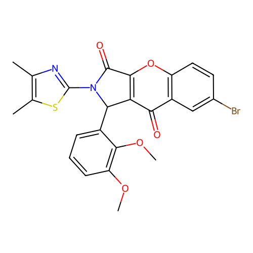 7-bromo-1-(2,3-dimethoxyphenyl)-2-(4,5-dimethyl-1,3-thiazol-2-yl)-1,2-dihydrochromeno[2,3-c]pyrrole-3,9-dione structure