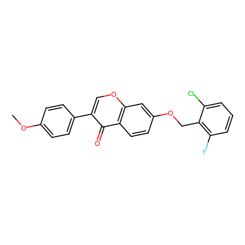7-[(2-Chloro-6-fluorophenyl)methoxy]-3-(4-methoxyphenyl)chromen-4-one structure