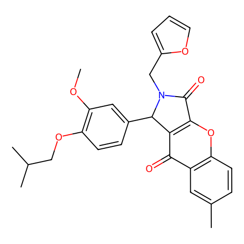 2-(2-furylmethyl)-1-(4-isobutoxy-3-methoxyphenyl)-7-methyl-1,2-dihydrochromeno[2,3-c]pyrrole-3,9-dione structure