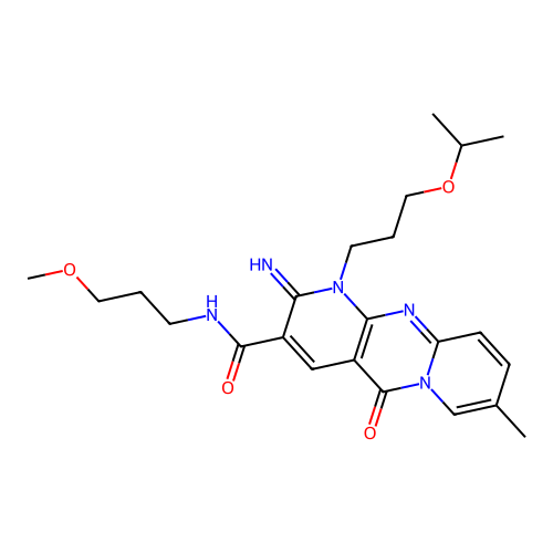 2-imino-1-(3-isopropoxypropyl)-N~3~-(3-methoxypropyl)-8-methyl-5-oxo-1,5-dihydro-2H-dipyrido[1,2-a:2,3-d]pyrimidine-3-carboxamide structure