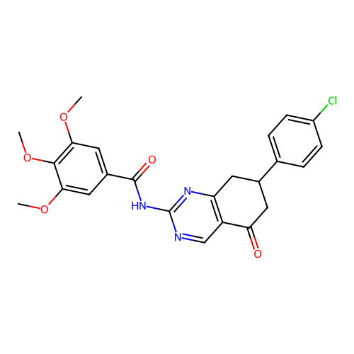 N-[7-(4-chlorophenyl)-5-oxo-5,6,7,8-tetrahydroquinazolin-2-yl]-3,4,5-trimethoxybenzamide structure