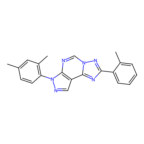 7-(2,4-dimethylphenyl)-2-(o-tolyl)-7H-pyrazolo[4,3-e][1,2,4]triazolo[1,5-c]pyrimidine structure