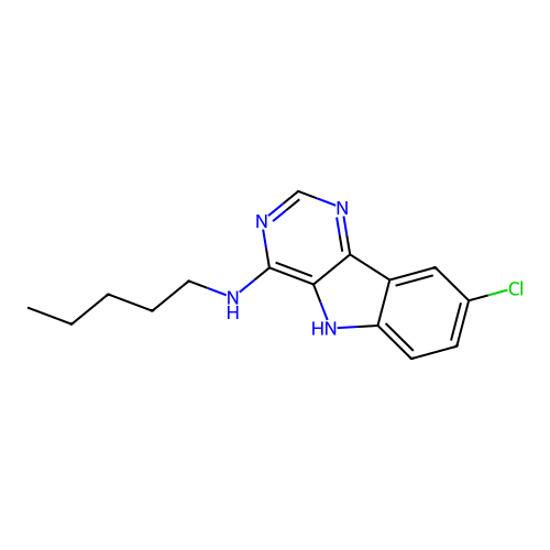 8-chloro-N-pentyl-5H-pyrimido[5,4-b]indol-4-amine structure