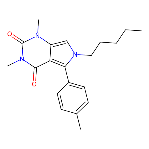 1,3-dimethyl-5-(4-methylphenyl)-6-pentyl-1H-pyrrolo[3,4-d]pyrimidine-2,4(3H,6H)-dione structure