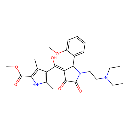 methyl 4-({1-[2-(diethylamino)ethyl]-4-hydroxy-2-(2-methoxyphenyl)-5-oxo(3-pyr rolin-3-yl)}carbonyl)-3,5-dimethylpyrrole-2-carboxylate structure