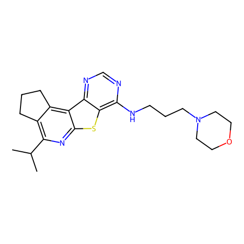 4-isopropyl-N-(3-morpholinopropyl)-2,3-dihydro-1H-cyclopenta[4',5']pyrido[3',2':4,5]thieno[3,2-d]pyrimidin-7-amine structure