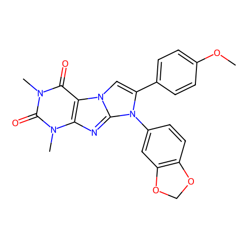 6-(1,3-benzodioxol-5-yl)-7-(4-methoxyphenyl)-2,4-dimethylpurino[7,8-a]imidazole-1,3-dione structure