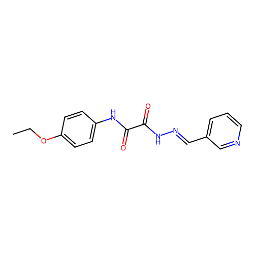 N-(4-ethoxyphenyl)-2-oxo-2-[(2E)-2-(3-pyridinylmethylene)hydrazino]acetamide structure