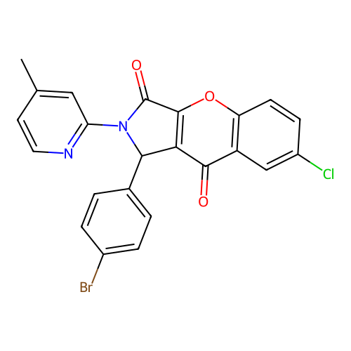 1-(4-bromophenyl)-7-chloro-2-(4-methylpyridin-2-yl)-1,2-dihydrochromeno[2,3-c]pyrrole-3,9-dione structure