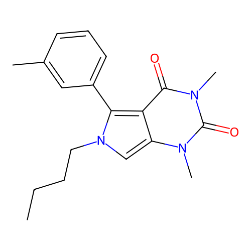 6-Butyl-1,3-dimethyl-5-(3-methylphenyl)pyrrolo[3,4-d]pyrimidine-2,4-dione structure